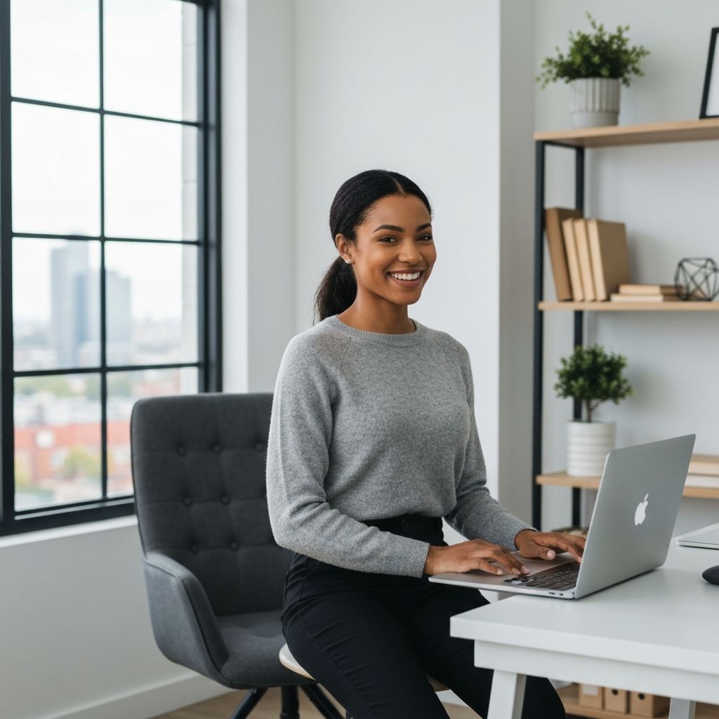 Successful remote worker earning income from home